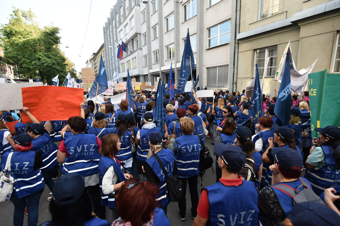 Protestni shod pomočnic vzgojiteljiv | Foto STA