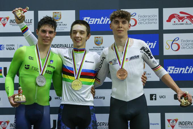 S svetovnega mladinskega prvenstva v Caliju v Kolumbiji se je vrnil s srebrno medaljo v olimpijski disciplini omnium.  | Foto: Campeonato Mundial Junior de Ciclismo de Pista Cali 2023 in Adria Mobil Cycling