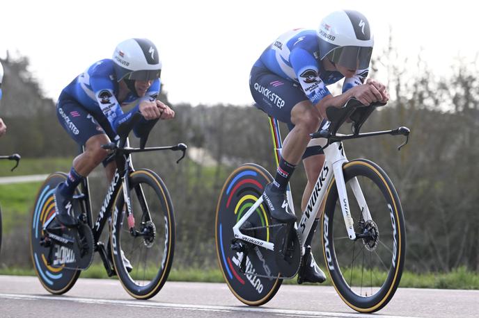 Remco Evenepoel, Pariz - Nica 2024 | Soudal - Quick Step Remca Evenepoela je na današnjem ekipnem kronometru na Dirki Pariz–Nica zasedla četrto mesto. | Foto Guliverimage