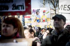 protest stavka Ljubljana Sviz