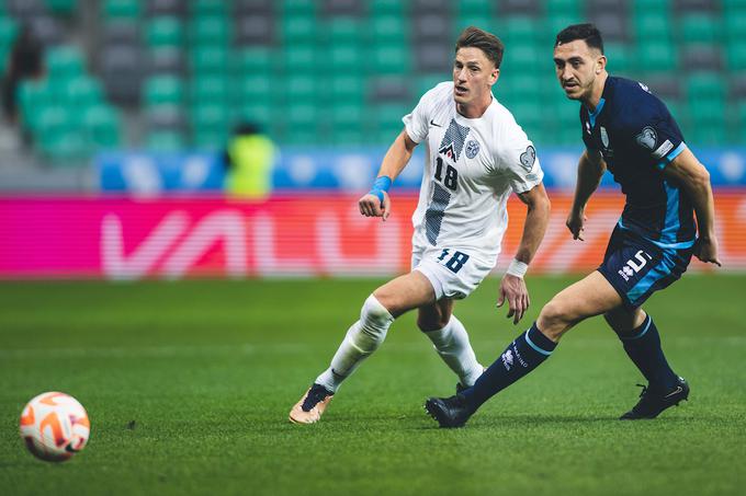 Andres Vombergar je nastopil prvič v dresu Slovenije na stadionu Stožice, kjer je nekoč navduševal v dresu Olimpije. | Foto: Grega Valančič/Sportida