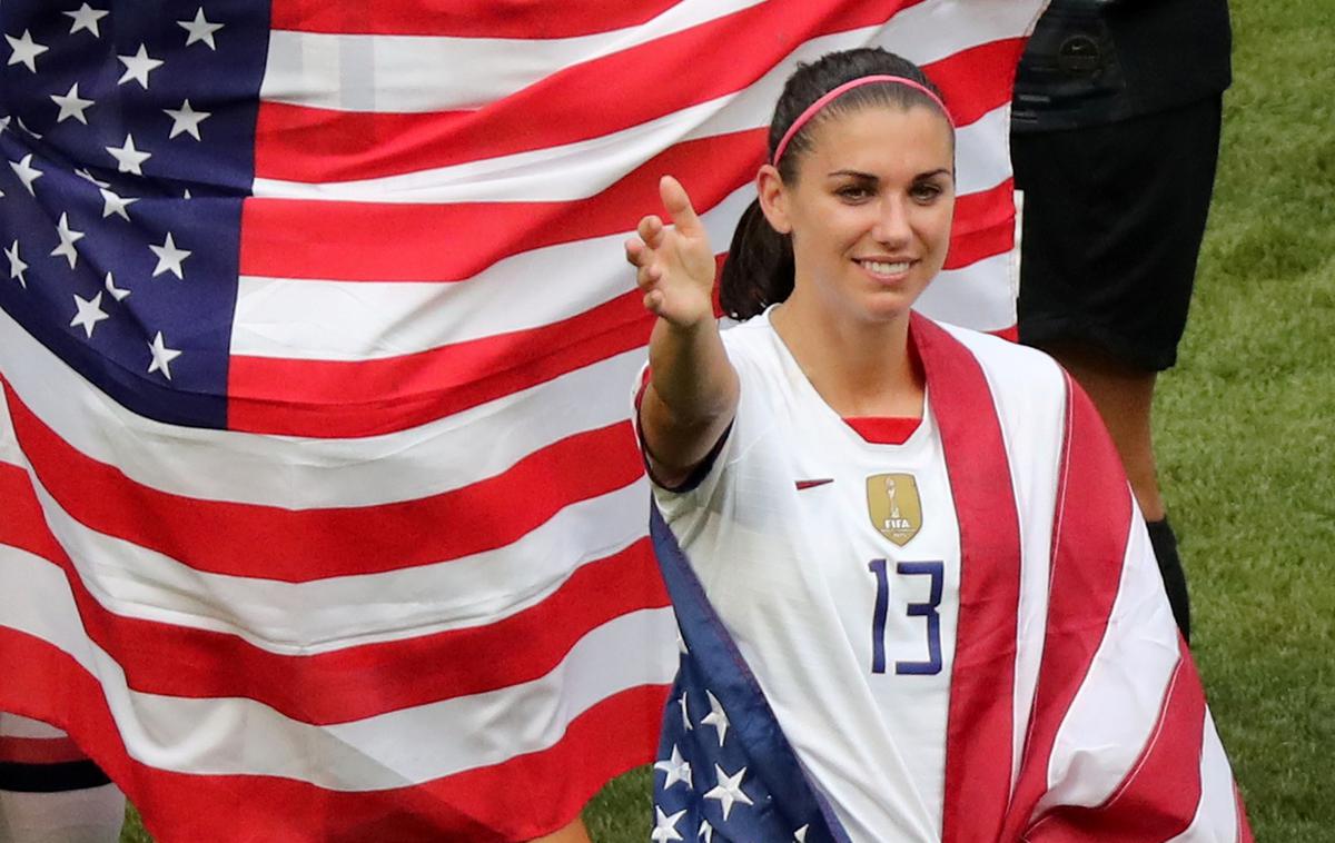 Alex Morgan | Z Nikom je svetovna prvakinja podpisala novo pogodbo, ki ji bo zagotavljala plačo tudi v času nosečnosti in porodniške nege. | Foto Reuters