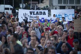 Protest nasprotnikov pogojev PCT v Ljubljani dne 29.9.2021