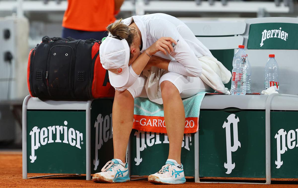 Iga Swiatek | Presrečna Iga Swiatek, potem ko je premagala Simono Halep. | Foto Gulliver/Getty Images