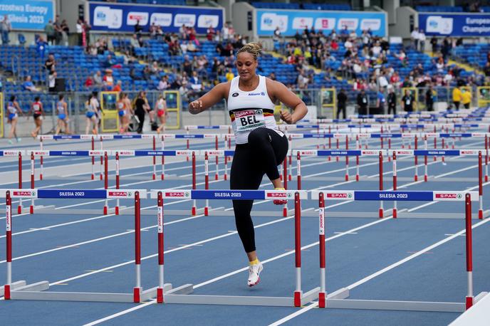 Jolien Boumkwo | Belgijska metalka krogle Jolien Boumkwo je navdušila v teku na 100 metrov z ovirami. | Foto Reuters