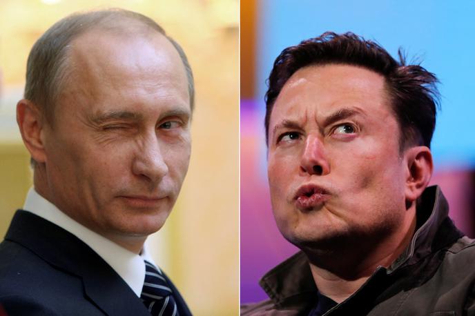 Elon Musk, Vladimir Putin | Elon Musk je v svojem "mirovniškem načrtu" za Rusijo in Ukrajino, ki je ustregel predvsem zahtevam Rusije, ob koncu leta 2022 med drugim uporabil besedno zvezo "napaka Nikite Hruščova" in omenjal vodne vire za Krim, kar so nekateri njegovi kritiki razumeli kot zelo verjetna dokaza, da se je pogovarjal z nekom iz ali blizu Kremlja. Napaka Hruščova, to naj bi bila predaja Krima Ukrajini, je zelo pogosto del retorike ruskih nacionalistov, predvsem tistih, ki objokujejo razpad Sovjetske zveze, med katere spada tudi Putin, stabilni vodni viri za Krim pa so bili vse do leta 2022 tema, ki je širši javnosti tako rekoč neznana in velja za problematiko, s katero se ukvarja skoraj izključno Rusija. | Foto Reuters