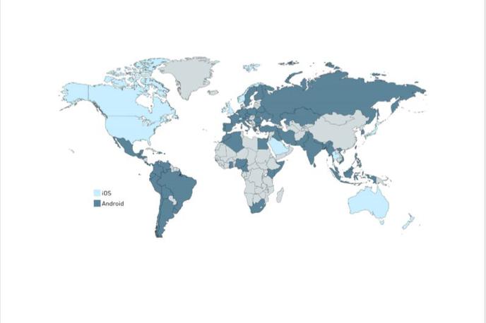 operacijski sistem, mobilne naprave, pametni telefoni, Android, iOS, 2018 | Android ali iOS - kdo je osvojil katero državo v letu 2018? | Foto DeviceAtlas