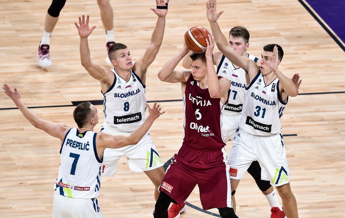 Kristaps Porzingus | Spomin na 12. 9. 2017 in veliki obračun med Slovenijo in Latvijo | Foto Vid Ponikvar