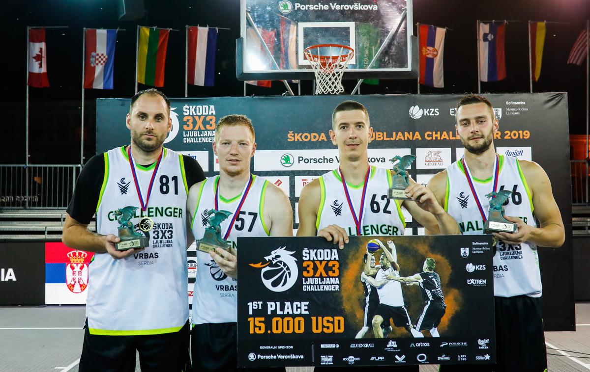 3x3 | Srbska ekipa Vrbas je slavila na mednarodnem turnirju v ulični košarki Ljubljana Challenger. | Foto Anže Malovrh/STA