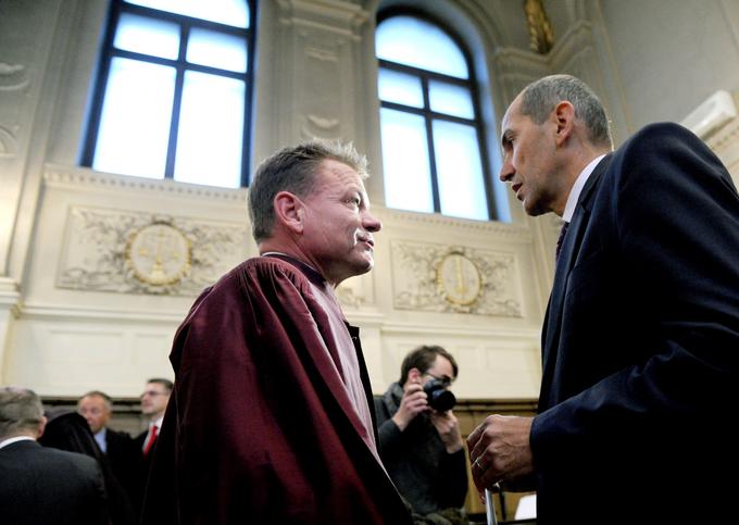 Janez Janša in njegov odvetnik Franci Matoz | Foto: STA ,