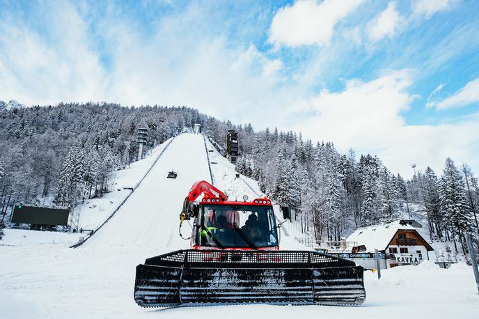 Planica 2020 - sneg, ratrak, priprava | Ratraki bodo v sredo v polnem zagonu, saj bo sneg dodobra prekril Letalnico bratov Gorišek. | Foto Matic Klanšek Velej/Sportida