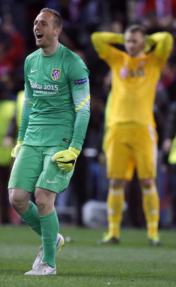 Oblak je dvakrat pomagal Atleticu do zmag nad Bayerjem v osmini finala lige prvakov. | Foto: Reuters