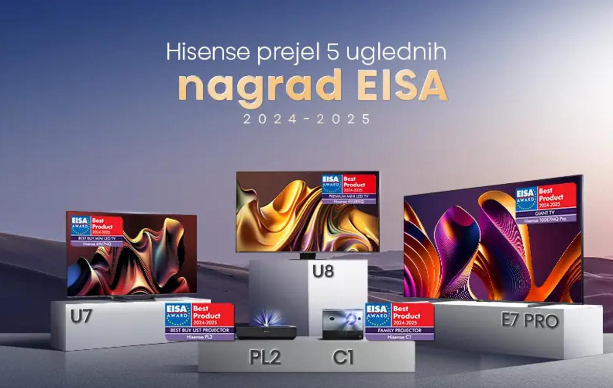 Hisense prejel 5 uglednih nagrad EISA (foto Hisense) | Hisense je prejel pet uglednih nagrad EISA. | Foto Hisense