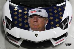 Lamborghini aventador, ki bo peljal portret Donalda Trumpa prek ZDA