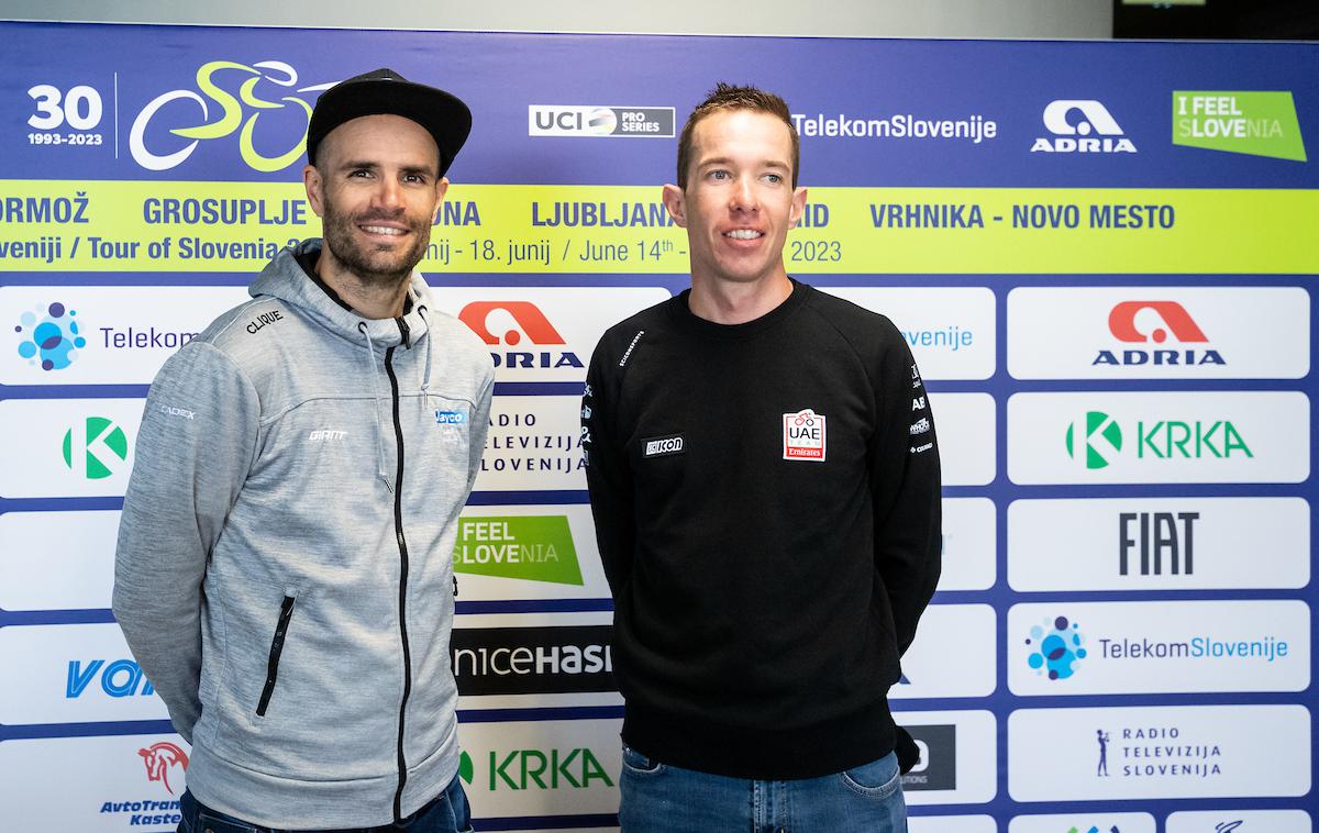 Luka Mezgec Domen Novak Dirka po Sloveniji novinarska konferenca 2023 | Luka Mezgec in Domen Novak sta že potrdila udeležbo na dirki Po Sloveniji.  | Foto Matic Klanšek Velej/Sportida