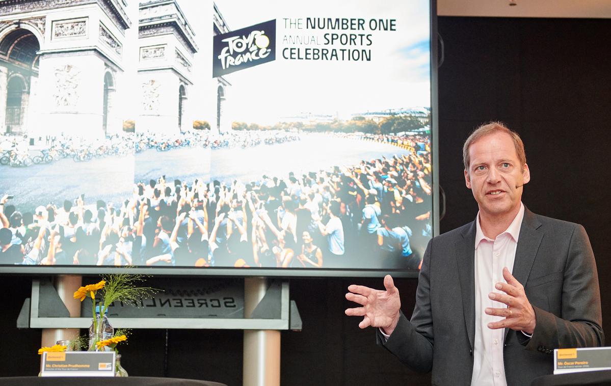 Christian Prudhomme | Direktor Dirke po Franciji Christian Prudhomme: Danes verjetno vsi slovenski navijači poznajo to naše majhno smučišče La Planche des Belles Filles. To je bilo res nepozabno. | Foto Sport Media Focus