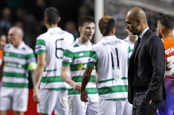 Izjemen niz desetih zaporednih zmag Josepa Guardiole na klopi Manchester Cityja se je končal v Glasgowu. | Foto: Reuters