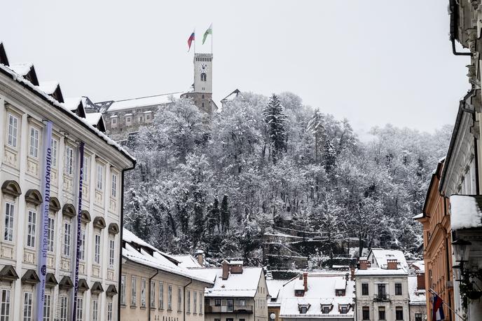 Sneg Ljubljana | V novo leto smo tudi letos vstopili brez množičnih silvestrovanj na prostem. | Foto Ana Kovač