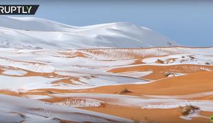 Sneg pobelil puščavo Sahara #video