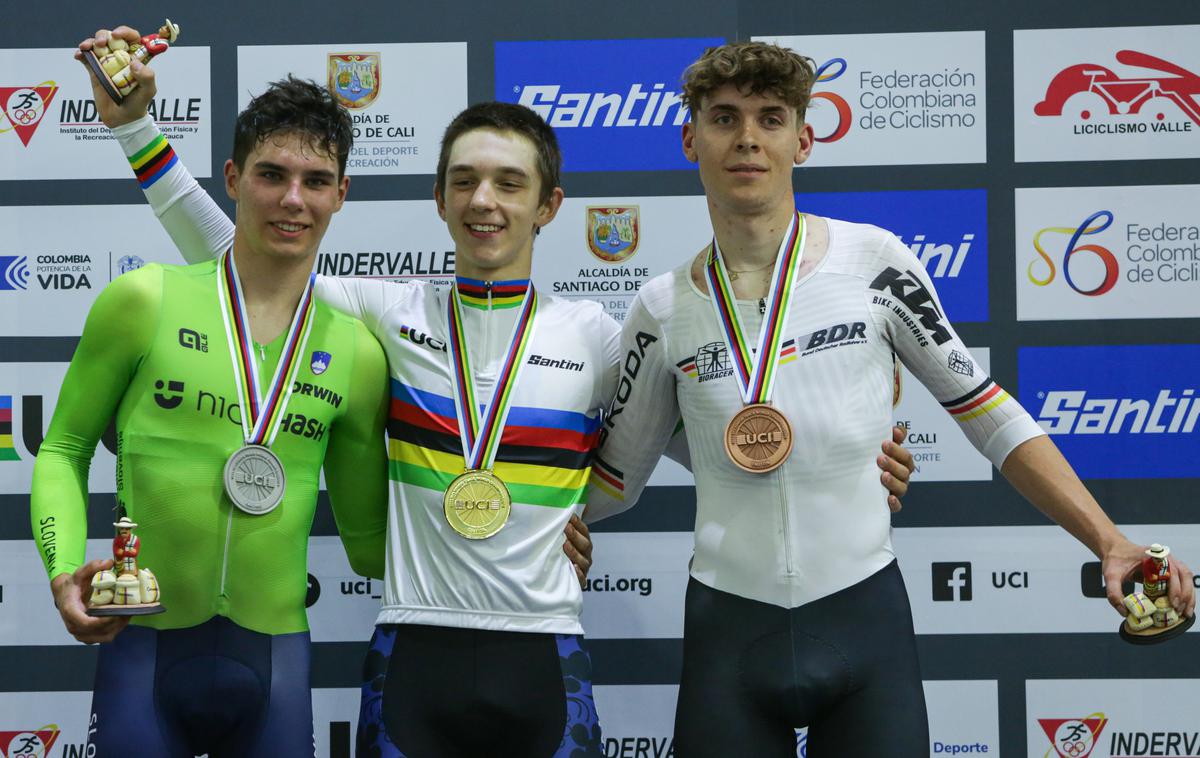 Žak Eržen | Žak Eržen je osvojil srebrno odličje. | Foto Campeonato Mundial Junior de Ciclismo de Pista Cali 2023 in Adria Mobil Cycling