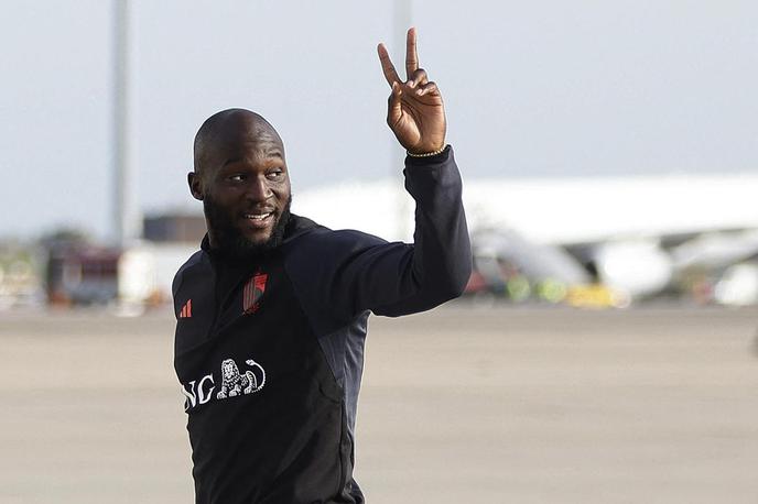 Romelu Lukaku | Romelu Lukaku ob prihodu v Katar, a za igro še ni nared. | Foto Reuters