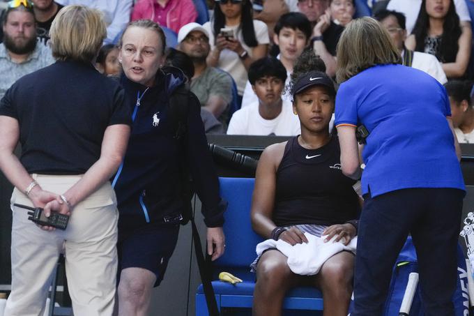 Naomi Osaka je morala zaradi poškodbe predati dvoboj. | Foto: Guliverimage