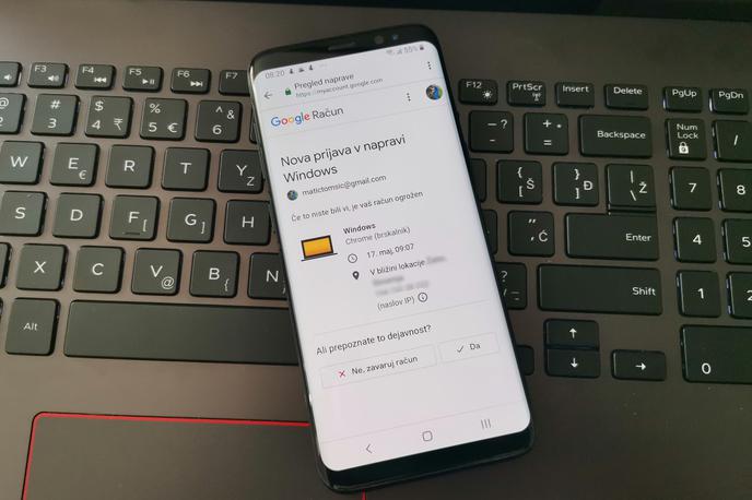 Google, prijava, geslo, varnost | Če bo nekdo ukradel vaše uporabniško ime in geslo ter pridobil dostop do vašega uporabniškega računa, boste videli prav takšno opozorilo.  | Foto Matic Tomšič