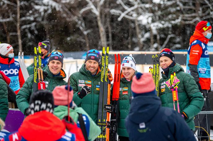 Norveška, Erik Valnes, Emil Iversen, Simen Hegstad Krueger, Johannes Klaebo | Najhitrejša je bila norveška prva štafeta. | Foto Guliverimage