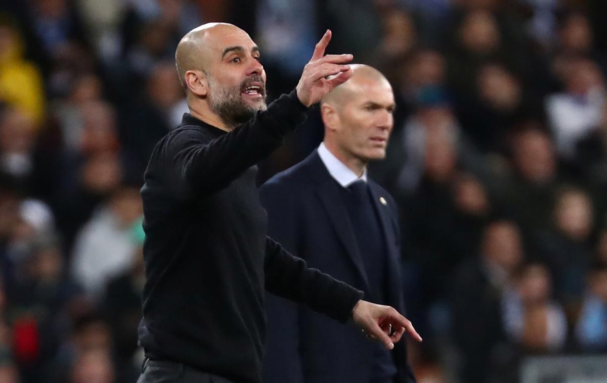 Guardiola Zidane | Josep Guardiola v današnje srečanje vstopa z veliko prednostjo (2:1). Za napredovanje mu zadošča tudi domač poraz z 0:1. | Foto Reuters