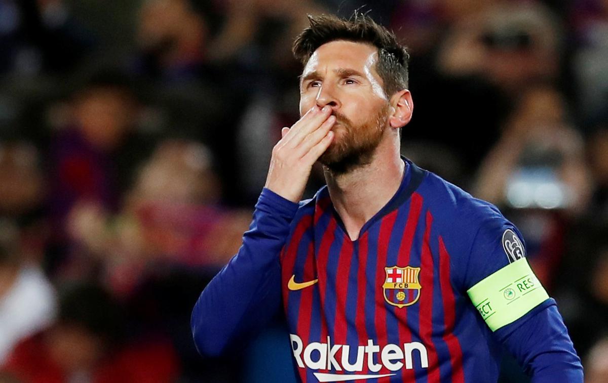 Barcelona Lyon | Lionel Messi je bil najboljši igralec povratnega dvoboja osmine finala lige prvakov, na katerem je Barcelona premagala Lyon s 5:1 in s skupnim rezultatom 5:1 izločila Francoze. | Foto Reuters