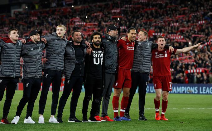 Liverpool je prvi finalist lige prvakov. V Madridu se bo 1. junija pomeril z boljšim iz dvoboja med Ajaxom in Tottenhamom. | Foto: Reuters