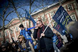 protest stavka Ljubljana Sviz