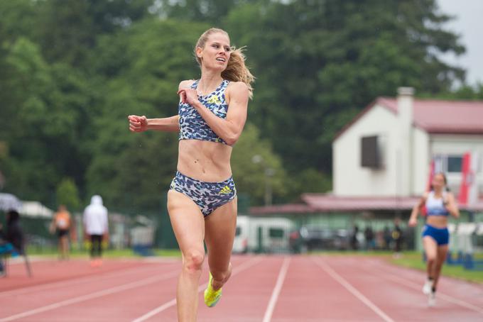 Slovenska rekorderka Anita Horvat (Velenje) je v teku na 400 m prepričljivo zmagala s časom 52,71 sekunde. Še vedno jo kar nekaj loči od norme za EP (51,70) in julijskega svetovnega prvenstva v ZDA (51,35). A je njen cilj, da normi doseže v teku na 800 m. | Foto: Peter Kastelic/AZS