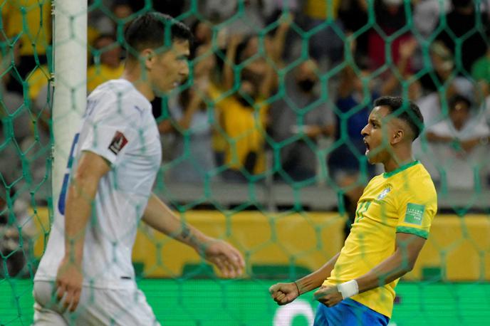 Rodrygo | Rodrygo je na četrtem nastopu za Brazilijo dočakal strelski prvenec. | Foto Reuters