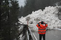 Obsežen plaz: na cesto zgrmelo dva tisoč kubičnih metrov snega #foto #video