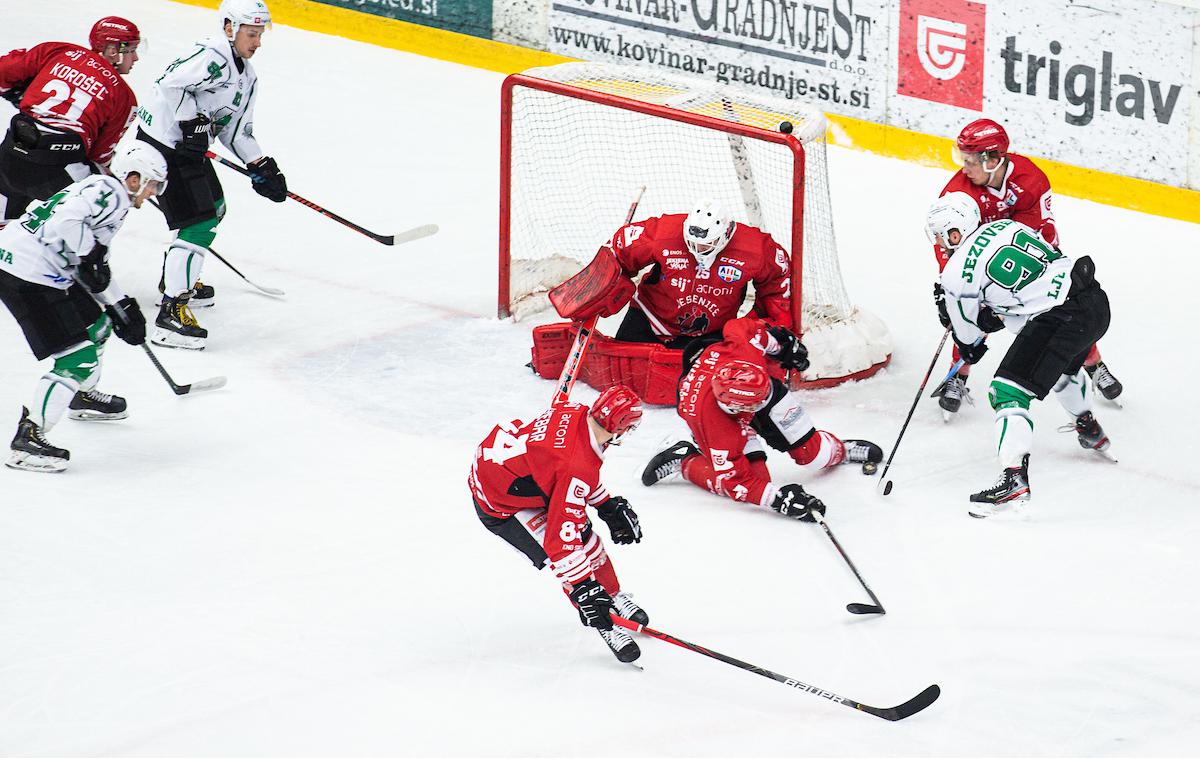 Jesenice - Olimpija | Hokejisti Olimpije in Jesenic bi morali v soboto začeti četrtfinale Alpske lige, a so vse aktivnosti v ligi do 16. marca ustavljene. | Foto Peter Podobnik/Sportida