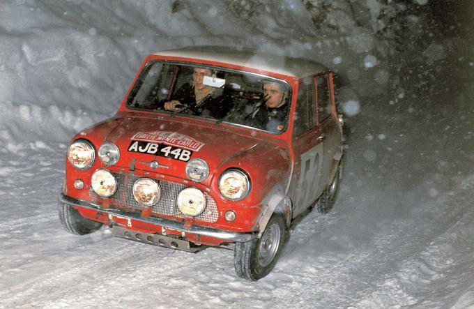 Mini je na slavnem reliju Monte Carlo zmagal v letih 1964, 1965 in 1967. Najhitrejši so bili tudi leta 1966, a si jih v sumljivih okoliščinah diskvalificirali. | Foto: MINI