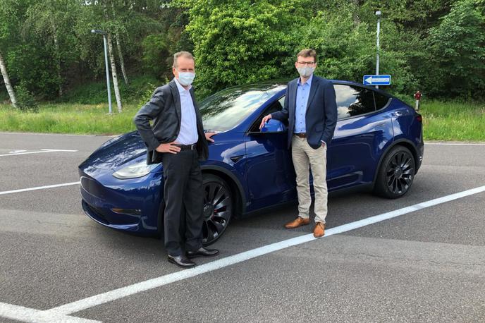 Herbert Diess Tesla | Musk je na letališču Braunschweig vozil najnovejši ID.3, Diess pa je preizkusil novi Teslin model Y. | Foto Herbert Diess