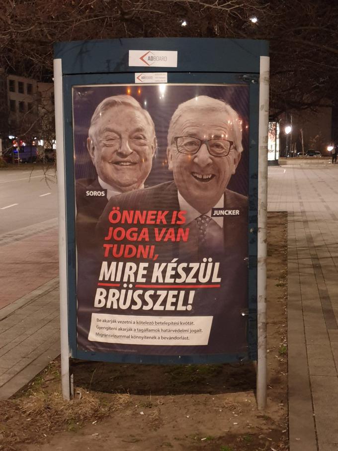 viktor orban plakati juncker soros madžarska kampanja | Foto: Tomaž Pečnik