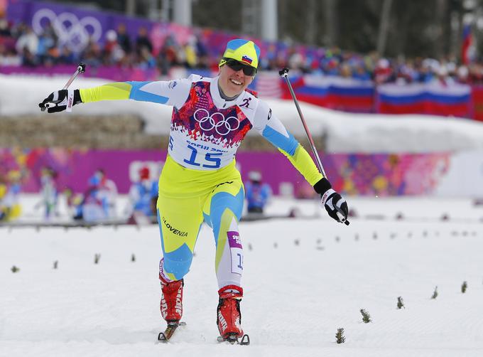 Takole se je v Sočiju po prihodu v cilj veselila Vesna Fabjan. | Foto: Reuters