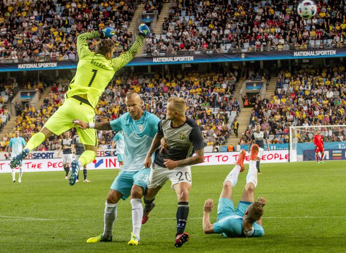 V Malmöju je namesto poškodovanega Jana Oblaka branil Vid Belec. | Foto: Guliverimage/Vladimir Fedorenko