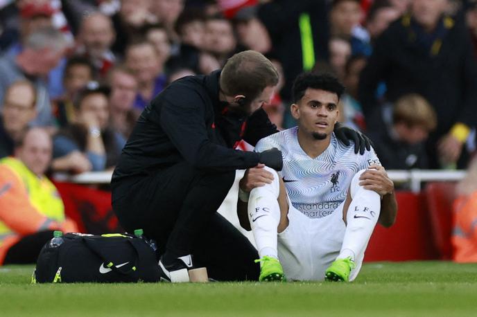 Luis Diaz Liverpool | Luis Diaz je utrpel poškodbo kolena. | Foto Reuters