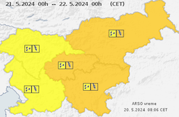 Arso izdal oranžno opozorilo