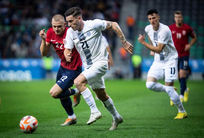 V soboto je pomagal Sloveniji do zgodovinske prve zmage v ligi B lige narodov. V Stožicah je padla Norveška (2:1). | Foto: Vid Ponikvar