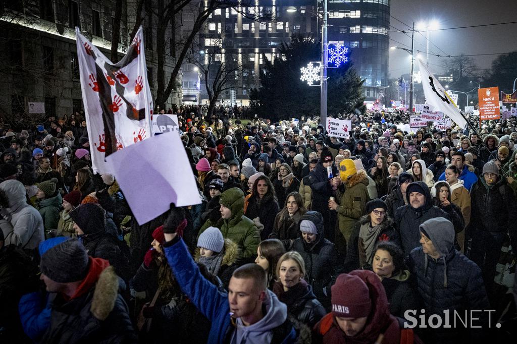 Beograjski protest RTS