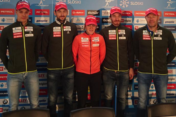 Biatlonci | Lea Einfalt, Rok Tršan, Jakov Fak, Mitja Drinovec, Uroš Velepec in Sašo Ožbolt so v Ljubljani ocenjevali doseženo v prvih dveh tretjinah sezone. | Foto Simon Kavčič