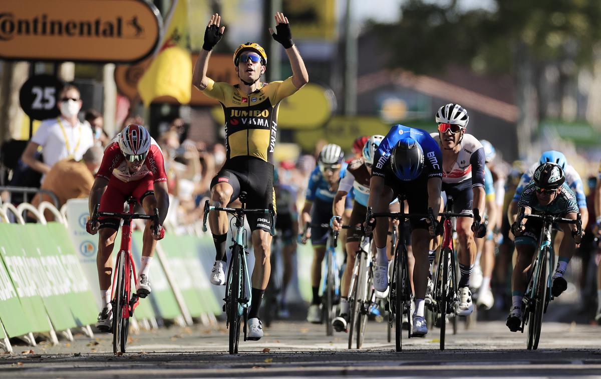 Wout Van Aert | Wout Van Aert iz Rogličeve Jumbo_Visme je zmagovalec sedme etape letošnjega Toura. | Foto Reuters