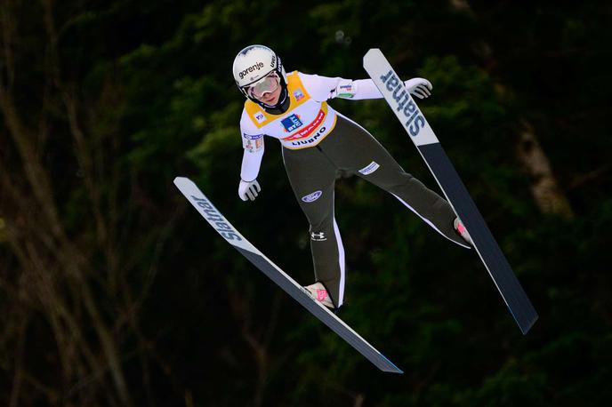 Nika Prevc Ljubno 2024 | Nika Prevc je prepričljivo vodilna v svetovnem pokalu. | Foto Jure Makovec/STA