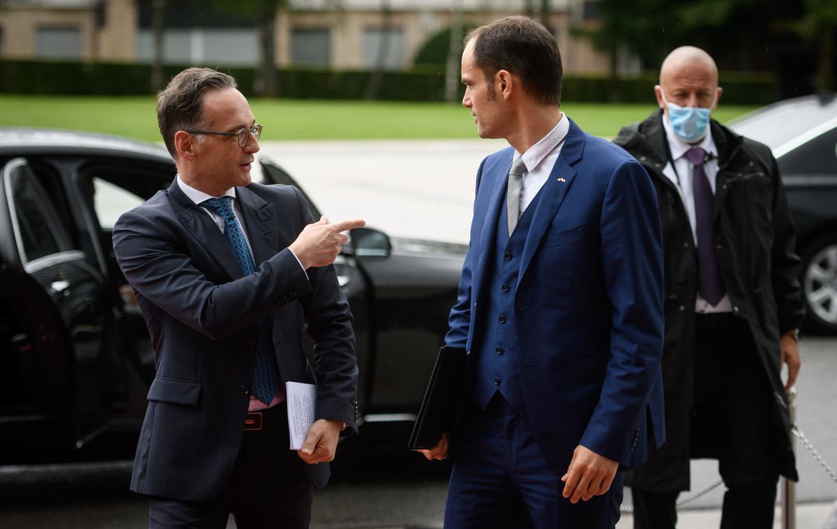 Heiko Maas in Anže Logar | Nemški zunanji minister Heiko Maas in slovenski zunanji minister Anže Logar | Foto STA