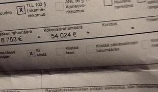 Zakaj bo moral Finec za prometno globo plačati 54 tisoč evrov?